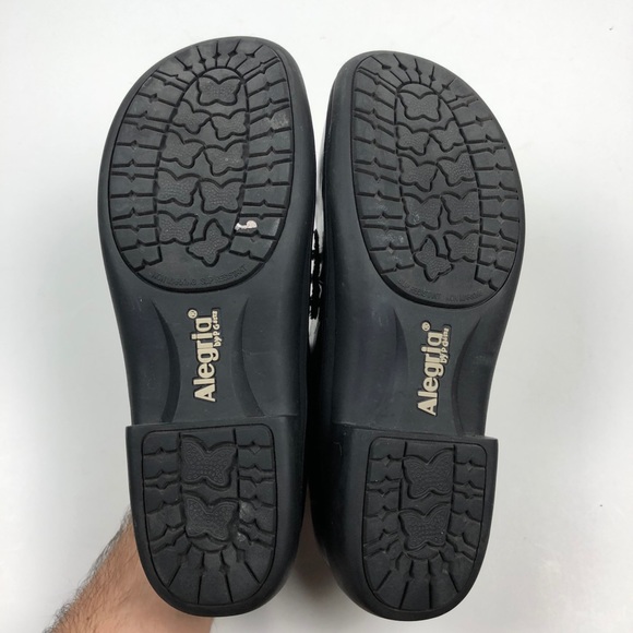 ALEGRIA BLACK LEATHER SLIP ON LOAFERS SIZE 40 - Picture 7 of 10